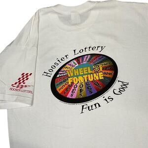 Vintage 2000 Wheel of Fortune Hoosier Lottery Mens T-Shirt XL White